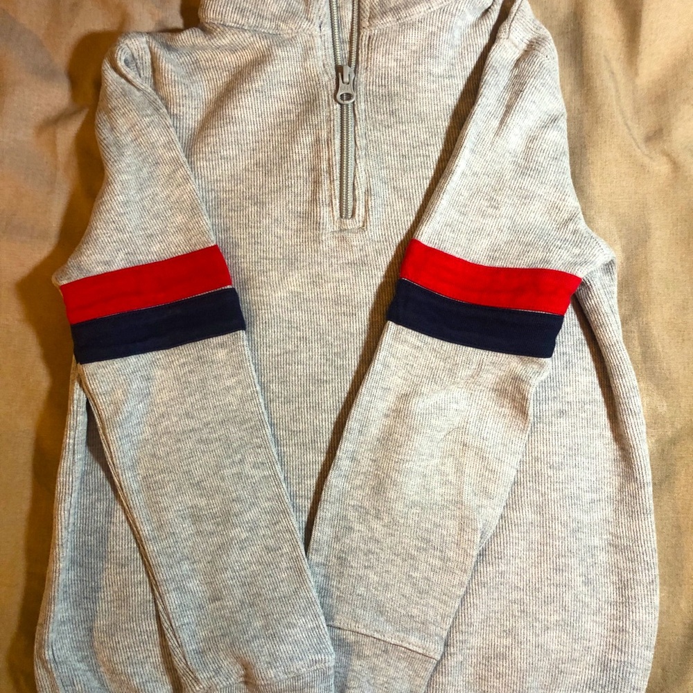 Cotton pullover with a half zip